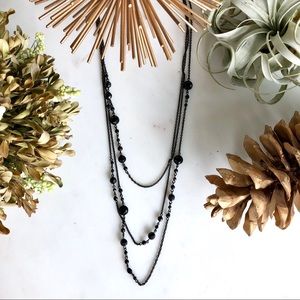 Vintage black 3-tiered necklace